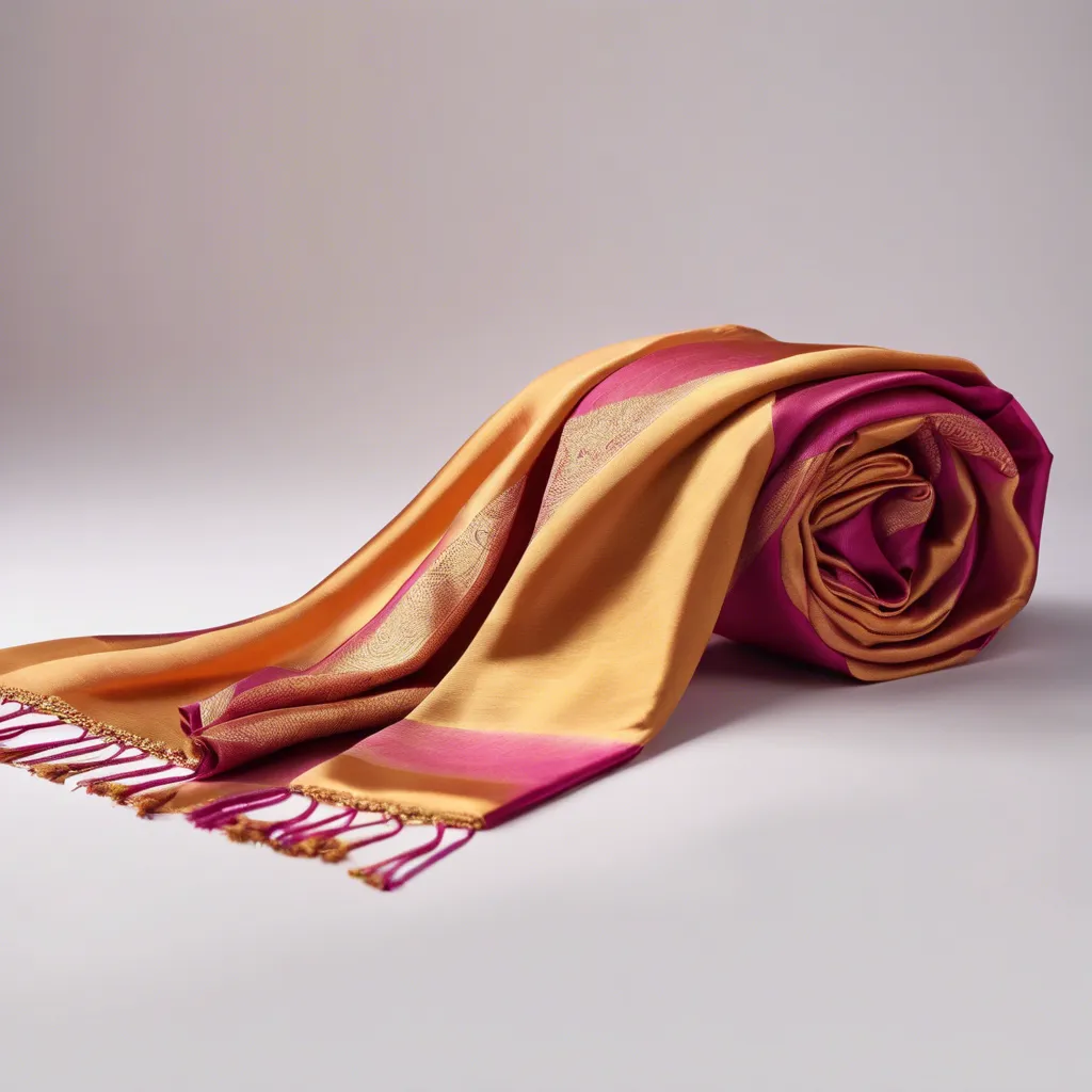 Silk saree with intricate gold border pattern